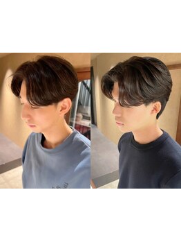 流行の毛流れニュアンスパーマが得意★センターパートやウルフの相性◎メンズ韓国ヘアならお任せ下さい！