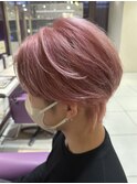 ブリーチダブルカラーピンクベージュハイトーンホワイトブロンド