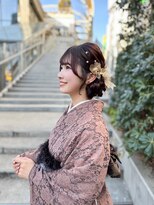編み込みアップスタイル