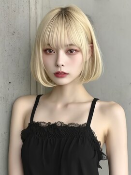 ランテルディ 渋谷(LANTERDIT) ハイトーン ボブ ストレート ブリーチカラー 艶艶 美髪 20代