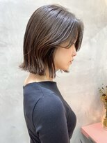 ロンドリゼル 札幌(Lond RiseL)&nbsp;オリーブグレー/レイヤーカット/黒髪/マロンベージュ/札幌