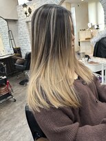 ルクスバイアフィナー(Luxo by Afinar)&nbsp;20代30代大人ロング/ミルクティーコントラストバレイヤージュ