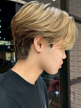 カルム(kalm) メンズセンターパートウルフセンターパートニュアンスパーマ襟足