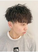 メンズ/波巻きパーマ/刈り上げマッシュ/ツイストスパイラル