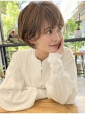【３０代４０代５０代】大人女性愛されショートボブ/明るめ/小顔