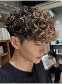 渋谷スペインカールプードルパーマッシュテーパーフェード