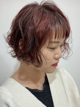 ナンプウ(Nanpu) 《Nanpu》チェリーレッドなクルクルパーマby海野