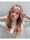 ロングレイヤー× パールベージュピンク