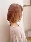 明るめピンクブラウンにインナーベージュ