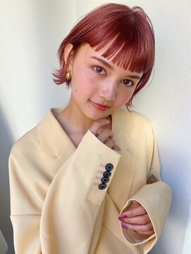 オー(Eau) ◇ワイドバングぷつっとボブ×ハイトーンピンク◇