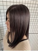大人可愛い透明感立体感グレージュ×エアストレート