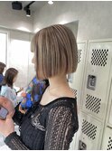 【藤沢横浜】ミルクティーベージュボブ/ローライト/ブリーチボブ