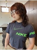 オレンジウルフパーマ