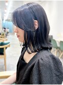 say.ree 切りっぱなしボブ 韓国ヘア 前髪なし 黒髪 ワンレン