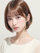 ムウ 難波(MOU)&nbsp;ショートボブルフ黒髪ネビージュ小顔ワンレン20代30代40代50代