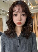 ＋小顔ウェーブミディアム似合わせカットメルティーカラー/着物