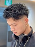 オールバック×スペインカール