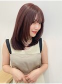 ワイドバングイメチェン美髪小顔レイヤー　カシスピンク3