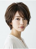ぼかしハイライト×ショートヘア