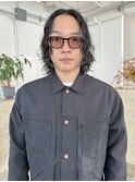 メンズミディアムボブパーマ