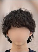 波巻きパーママッシュウルフメンズパーマ