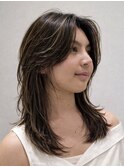 ロング/海外ハイライト/レイヤー/20代30代40代