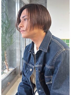 ゴブンノロク(GOBUN NO ROKU) 毛流れセンターパート無造作パーマツーブロック刈り上げ