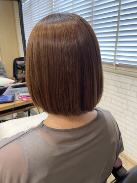 アールヘア(ar hair) 【茨木】髪質改善縮毛矯正でまとまるボブヘアー