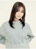 マロンベージュ/Aラインボブ/かきあげ/インナーカラー[新宿駅]