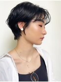 【morio 原宿】2021秋冬ハンサムショート　前髪パーマ　前髪なし