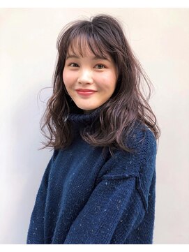 ラフ 銀座(luff) 艶だしパープルブラウン大人可愛いミディアム