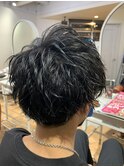 ツーブロックマッシュの波巻き束感ショートMEN’S HAIR7