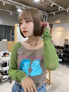 アイトーキョーエス 渋谷(AI TOKYO S) 斜めバング/シルキーベージュ/ブラントカット[渋谷駅]