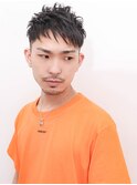 アッシュブラックマッシュパーマウルフ波巻きカルマパーマ372