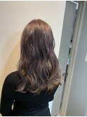 オレンジバイオレット　韓国風エギョモリ　ミディアムロング