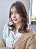 ミディアムレイヤーカット顔周りカットくびれヘアRI-9