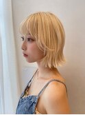 ホワイトブロンド/ハイトーンボブ/ ブリーチカラー/韓国ボブ