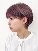 耳かけショート /ピンクラベンダー /簡単スタイリングヘア