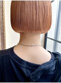 ★春のミニボブ/テラコッタオレンジ/ハイトーン/内巻きボブ/銀座