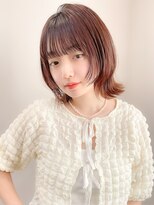 レア 表参道(L'ea)&nbsp;くびれヘアアプリコットオレンジ夏ヘアハイライトカラー