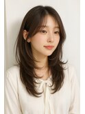 ショコラベージュ/レイヤー/小顔カット