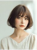 レイヤーカットボブ髪質改善カラー縮毛矯正暗めカラー韓国