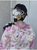 成人式/振袖/ヘアセット/編みおろし