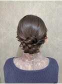 シニヨン アップスタイル ヘアセット 参列ヘア お呼ばれヘア