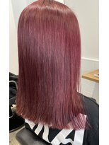 エストヘアーノエル 川崎店(est hair Noel) 切りっぱなし　ハイトーン　チェリーピンク