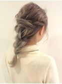 編みおろしヘアアレンジ*ハイトーンベージュ/心斎橋&難波&なんば
