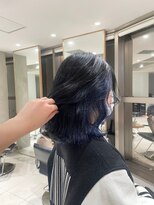 ヘアサロン ガリカ 表参道(hair salon Gallica) 【miko】透明感クリアブラック×ブルー/個性派インナーカラー