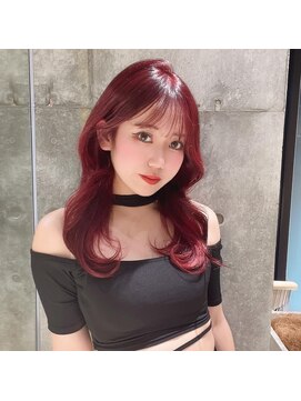 ロンド マーレ 天神大名店(Lond mare) ピンクブラウン/暖色カラー/カシスピンク/韓国ヘア/顔周りカット