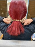 ライトレッドベリー系ハイトーンミディアムレイヤーストレート