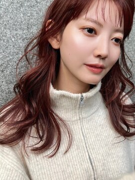 ホスタ 大阪梅田店(fosta) ベージュインナーカラーショートボブレイヤーミディアム前髪